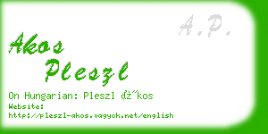 akos pleszl business card